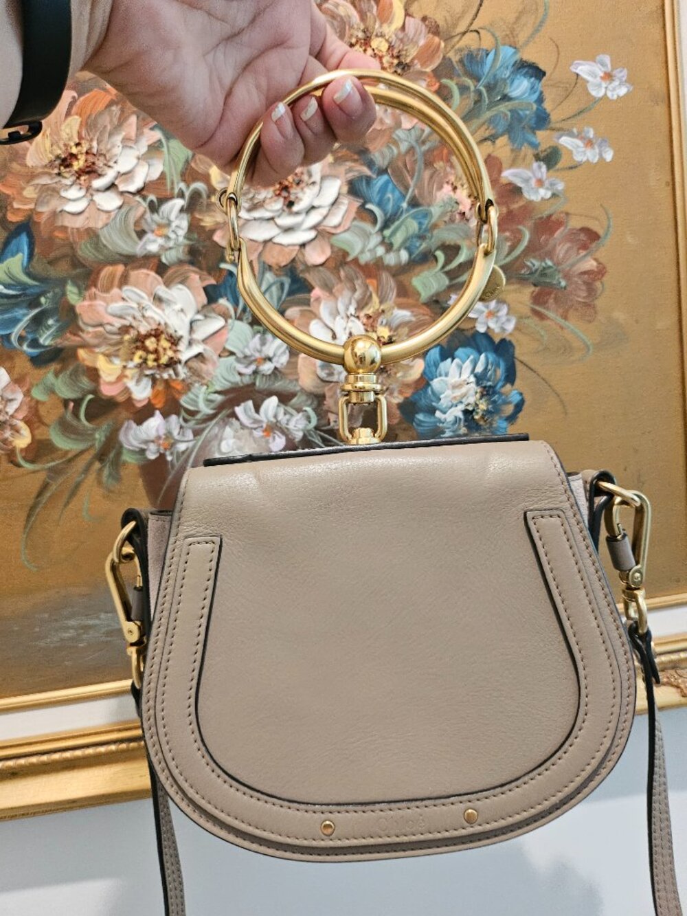 Chloe Nile Bracelet Handbag Small Motty Grey - Picture 3 of 17